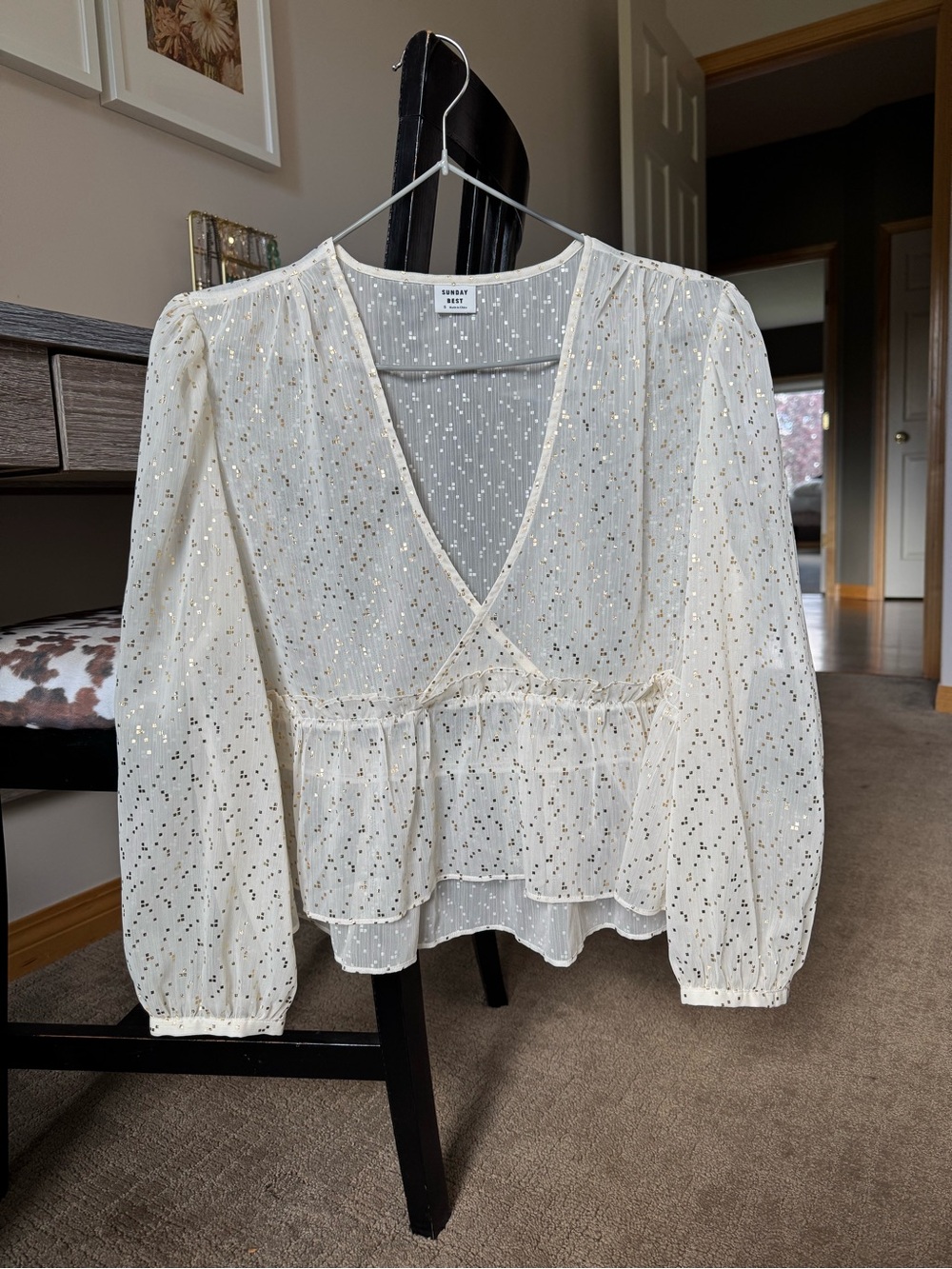 NWT ARITZIA SUNDAY BEST Jinx Blouse Size S